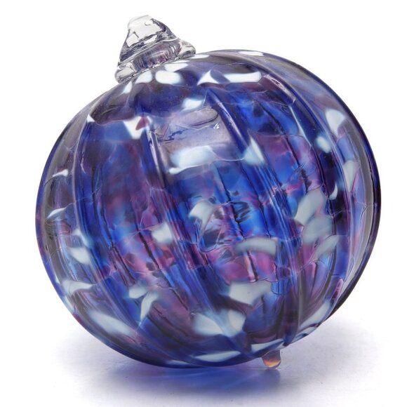 Murano Style Art Glass Ball Decor Ornament Hand Blown Gold Blue Purple White - Picture 2 of 9
